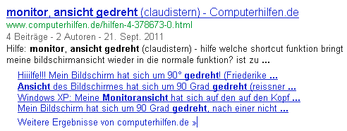 Hilfe: Monitor - Ansicht gedreht 